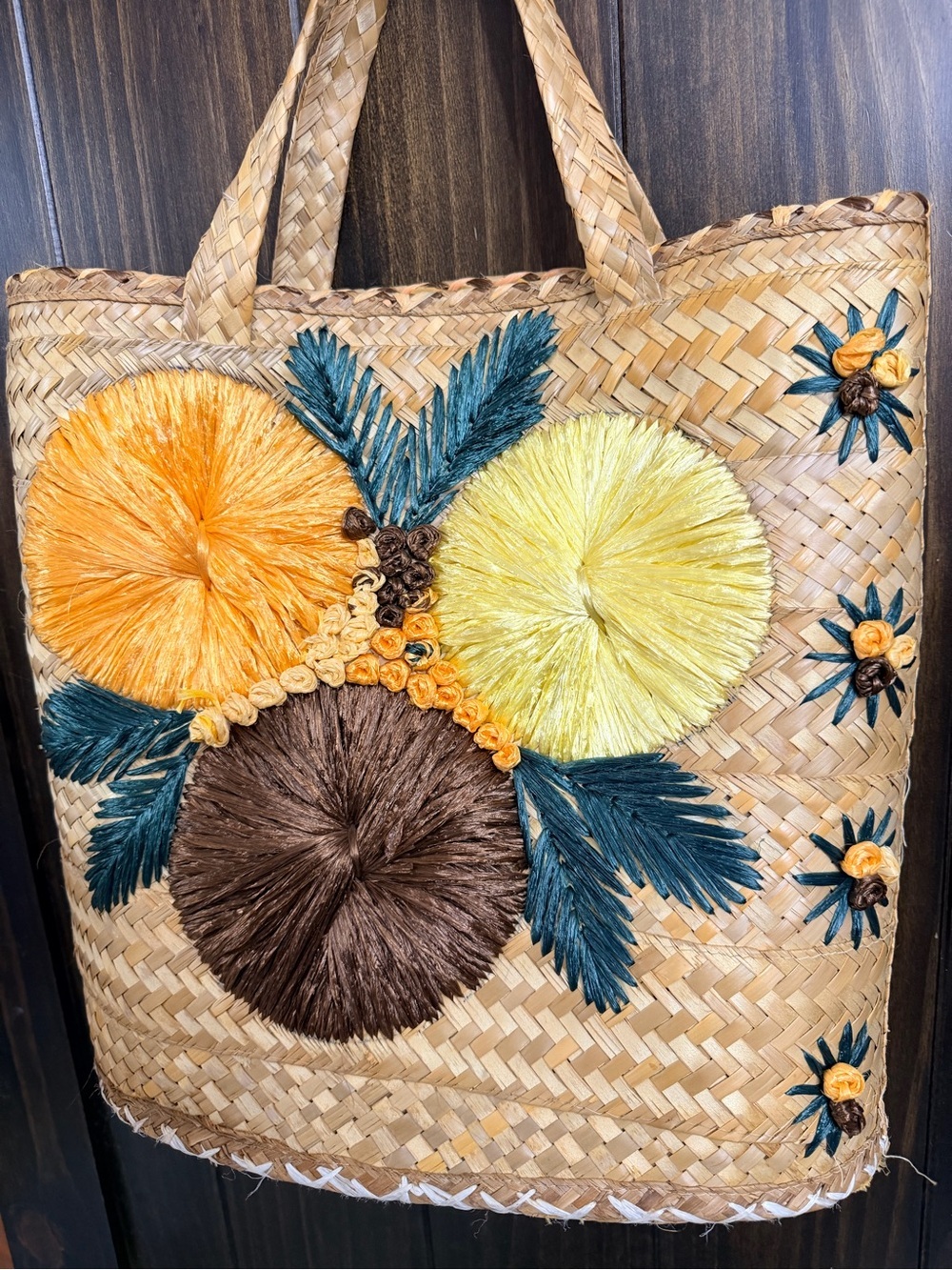 Vintage Raffia/Straw Tote Bag - Picture 7 of 8